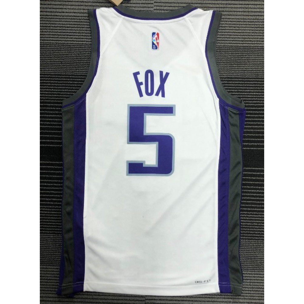 Men's Sacramento Kings De'Aaron Fox #5 White 2021/22 Swingman NBA Jersey - Association Edition-Pro Kit Vault | Brand New 26/27 Sports Jerseys
